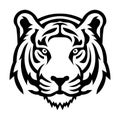 black vector tiger icon on white background