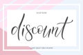 Black vector title discount with pink frame