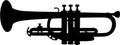 Black vector trumpet Royalty Free Stock Photo