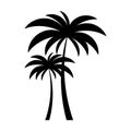 Black vector two palm tree silhouette icon Royalty Free Stock Photo