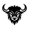 black vector yak head icon on white background