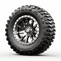 Off Road Tire 3d Isolated On White With Black Rims
