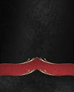 Black velvet background with red decoration. Element for design. Template for design. copy space for ad brochure or announcement i Royalty Free Stock Photo