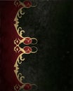 Black velvet background with a red pattern. Element for design. Template for design. copy space for ad brochure or announcement in Royalty Free Stock Photo