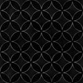 Black velvet luxury overlapping circles seamless pattern