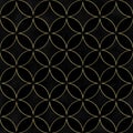 Black velvet luxury overlapping circles seamless pattern