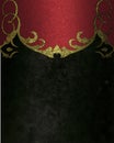 Black velvet texture with red antique pattern. Element for design. Template for design. copy space for ad brochure or announcement Royalty Free Stock Photo