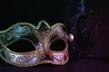 black venetian mask on glitter background Royalty Free Stock Photo