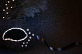 black venetian mask on glitter background Royalty Free Stock Photo