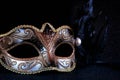 black venetian mask on glitter background Royalty Free Stock Photo