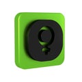 Black Venus symbol icon isolated on transparent background. Astrology, numerology, horoscope, astronomy. Green square