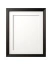 Black vertical photo frame isolated on a white background. Object with clipping path. Modern simple frame . Royalty Free Stock Photo