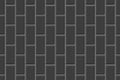 Black vertical rectangle tile layout. Ceramic or brick wall seamless pattern. Kitchen backsplash or bathroom ceramic Royalty Free Stock Photo