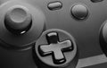 Black video game controller close up Royalty Free Stock Photo