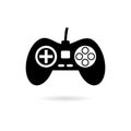 Black Video game controller or gamepad icon or logo Royalty Free Stock Photo