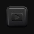 Black Video Play Icon. Isolated Dark Play Button