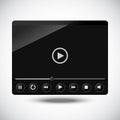 Black video player. Vector illustration.