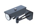 Black video surveillance camera isolated. 3d rendering