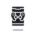 black videogame isolated vector icon. simple element illustration from mobile app concept vector icons. videogame editable logo