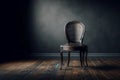 black viennese elegant chair in an empty dark room Royalty Free Stock Photo