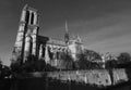 A black and view of Notre-Dame de Paris - CATHEDRAL - PARIS - CHURCH