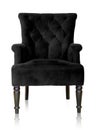 Black vintage armchair isolated on white clipping path. Royalty Free Stock Photo