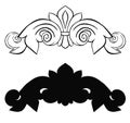 Black vintage baroque ornament corner. Retro pattern antique style acanthus