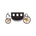Black vintage brougham, carriage vector Illustration on a white background