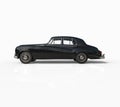 Black vintage car shot on white background Royalty Free Stock Photo
