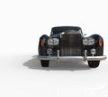 Black vintage car on white background - Front View Royalty Free Stock Photo