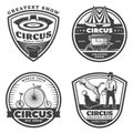 Black Vintage Circus Emblems Set
