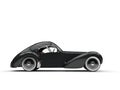 Black Vintage Concept Car - Left Side View