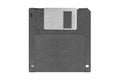 Black vintage floppy disk on white Royalty Free Stock Photo
