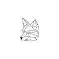 Black vintage fox sign icon. Vector illustration eps 10