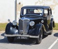 Black vintage old car at car show Royalty Free Stock Photo