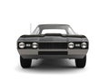 Black vintage restored muscle car - front view