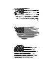 Black vintage USA flags illustration. Vector American flag on grunge texture set. Royalty Free Stock Photo