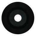Black vinyl record with blank label isolated over white Royalty Free Stock Photo