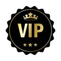 black vip circle crown. Certificate design. Elegant luxury. Vector illustration. Stock image. Royalty Free Stock Photo