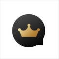 Black vip label with golden crown