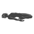 Black Virasana Supta Yoga Pose Outline Icon