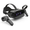Black Virtual Reality Headset and Controllers on a White Background Royalty Free Stock Photo