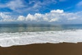 Black volcanic sand beach in Bali Island Indonesia Royalty Free Stock Photo