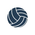 Black volleyball ball icon. Logo glyph.
