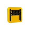 Black Volleyball net icon isolated on transparent background. Yellow square button.