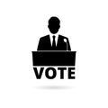 Black Voting icon, Vote concept