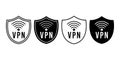 VPN Connection Black Icon Bundle for Internet Privacy and Secure Online Access Royalty Free Stock Photo