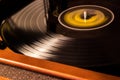 Black Vynil Disc is being played Royalty Free Stock Photo