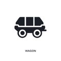 black wagon isolated vector icon. simple element illustration from transport-aytan concept vector icons. wagon editable logo Royalty Free Stock Photo