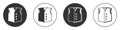 Black Waistcoat icon isolated on white background. Classic vest. Formal wear for men. Circle button. Vector Royalty Free Stock Photo